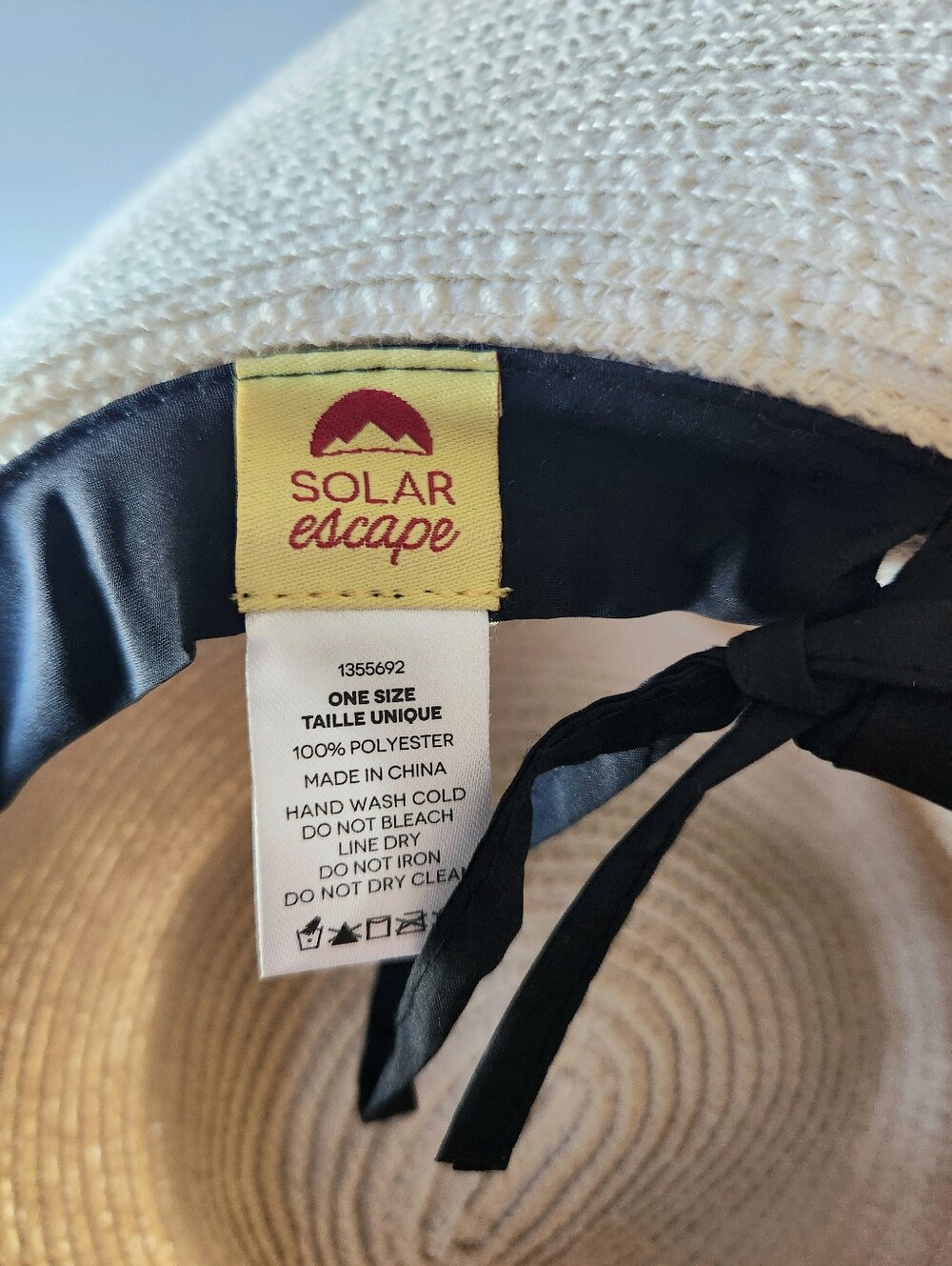 Wide-Brim Straw Sun Hat in Natural Ivory - Picture 5 of 7